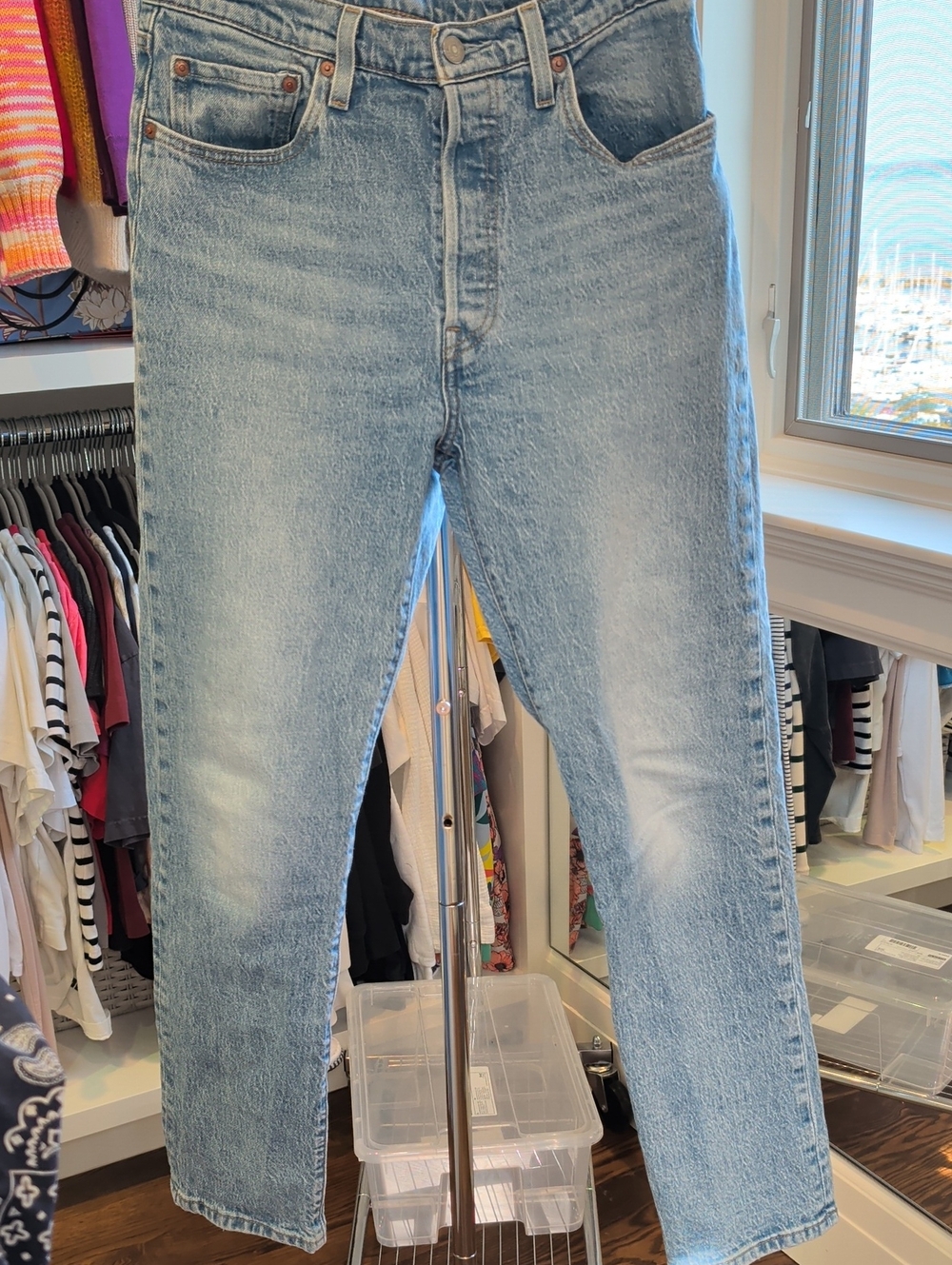 Levi’s Women's 501 Straight-Leg Light Blue Denim Jeans